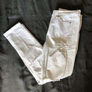GAP white ripped jeans